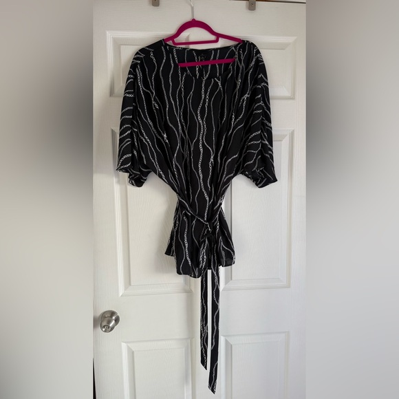 Worthington Black and White Chain Print Blouse - Picture 1 of 3